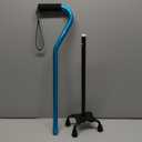 BeneCane Quad Cane Adjustable Walking Cane with Offset Soft Cushioned Handle for Men & Women Lightweight Comfortable with 4-Pronged feet for Extra Stability (blue)