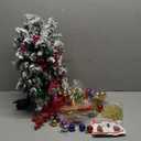 2FT Mini Christmas Tree, Artificial Tabletop Christmas Trees with 60 LED Lights, Prelit Small Christmas Tree, 100 Branch Tips, 80 Ornaments, Indoor Christmas Table Decor for Home Party