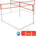 GoSports Slam X 4 Square Volleyball Game Set - 14 ft or 21 ft - Ultimate Backyard & Beach Game for All Skill Levels