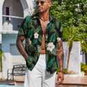 COOFANDY Men's Button Down Shirts Stain Shield Dress Shirts Short Sleeve Summer Business Casual Shirts (Blue, M)