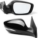 Passenger Side Mirror (Right/RH) Compatible with Hyundai Elantra 2014-2016, Power Adjust, Manual-Folding, w/Turn Signal, 5-Pin Connector, Black Housing, Replaces 876203Y530, HY1321208