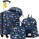 Coolife Kids Luggage Set 5 Piece Suitcase Set 16 Carry on Hardside Spinner Toddler Luggage Travel Rolling Luggage Girls Boys