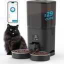 PAPIFEED 7L Automatic Cat Feeder for 2 Cats - 2.4G WiFi Timed Auto Feeder with APP Control, Cat Food Dispenser with Alexa for Multiple Cats, Detachable for Easy Clean, 1-10 Meals Per Day - Black
