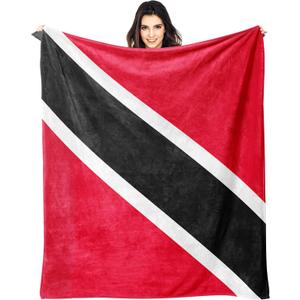 Trinidad and Tobago Tobagonian Flag Throw Blanket Flannel Blankets Soft Warm Cozy Lightweight Bed Throws for Bedroom Living Room Sofa Couch Home Decor 60“x50”
