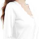 Women's Short Sleeve Cropped Cardigan Button Down Sweater Lightweight Knit Shrugs (White, XL)