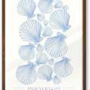 EcoHest Modern Christian Ocean Waves Framed Wall Art, 12x16 in Walnut Color OAK Wood Christian Psalm 107:29 Canvas Wall Art, Beige Logs Storm Home Decor Set of 1 for Bedroom Living Room