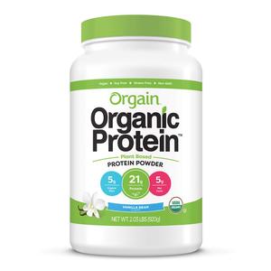 Orgain Organic Plant Based Protein Powder, Vanilla Bean - Vegan, Low Net Carbs, Non Dairy, Gluten Free, Lactose Free, No Sugar Added, Soy Free, Kosher, Non-GMO, 2.03 Pound (EXP 06/06/27)