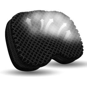 NEW-Vi Anti-Slip Kayak Seat Cushion - Waterproof Thicken Gel Boat Kayak Canoe Rowing Stadium Pad for Sit in Kayak Chair Kayak Accessories Equipment Gear for Fishing Kayak (Black)