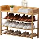 latifolia Bamboo Shoe Rack, 4-Tier Shoe Rack Organizer for Entryway, Living Room(Nature, 31.4''L), 4 Tier-31.50''L