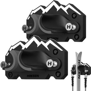 Hikeen Ski & Snowboard Wall Mount,Fits Any Ski or Snowboard, Ski Wall Rack Non-Slip Storage for Garage Organization,Space-Saving Winter Gear Organizer,2 Pack