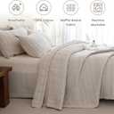 Sanracie Cotton Oversized King Bedspread (128"x120"), Oatmeal Colored Waffle Weave Quilted Set Extra Wide Farmhouse Aesthetic Bedding Set 3Pcs Soft Breathable Bedding Coverlet for All Season, Oversized King Plus