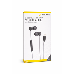 acoustix PREMIUM SOUND STEREO EARBUDS with Apple 8-Pin Connecter