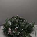 Joiedomi 9FT Christmas Flocked Garland (Cone) Pre Lit with 50 Count Warm White String Lights for Winter Christmas and Holidays, Decorated with Pine Cones, Plug in Lighted Pine Garland, Xmas Collection