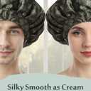 Years Calm Soft Satin Sleep Bonnet for Curly & Natural Hair Care - Adjustable Unisex Bonnet for Women & Men, Soft Breathable Double-Layer Night Cap(Green)