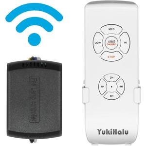 Smart WiFi Ceiling Fan Remote Control Kit, Universal Fan Remote, Controlled by Remote/WiFi/Voice, 3 Speeds 12 Timing, Compatible with Alexa, Google Assistant, Smart Life App, No Hub Required
