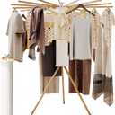 Clothes Drying Rack Foldable, Laundry Drying Rack, Drying Rack Clothing(16 Wood Poles), Clothes Hanger Rack, Laundry Rack Folding, Collapsible, Retractable