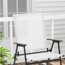 Giantex Patio Folding Chairs Set of 1, Portable Outdoor Dining Chairs with Rustproof Metal Frame, for Lawn, Front Porch, Deck, Garden, Backyard, Camping, White
