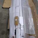 SmartStandard 42 x 80 in Glass Barn Door with 7FT Sliding Hardware Kit & Handle, Pre-Drilled Ready to Assemble, Waterproof PVC Coating, White, 5-Panel Glass