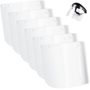 Kingdder 6 Pcs Clear Face Shield Replacement for Grinding and Cutting, 15x 8x 0.04 Inches Safety Faceshield Visors (Edgeless,PET)