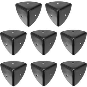uxcell 8PCS Metal Corner Protector 1.5 x 1.5 x 1.5 Inch Box Edge Guard Protector Zinc Alloy Cabinets Speaker Corners Protector for Furniture Decorative (Black)