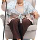 BBTO 100 Days of School Costume Old Lady Costume for Kids Granny Wig Shawl Grandma Outifits with Glasses and Accessories