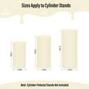 LEBENGURU 3Pcs Cylinder Pedestal Stand Covers Beige, Round Spandex Display Pedestal Covers, Elastic Cloth Plinth Pillar Cover for Parties Wedding Birthday Event Decor Props (Only Covers)