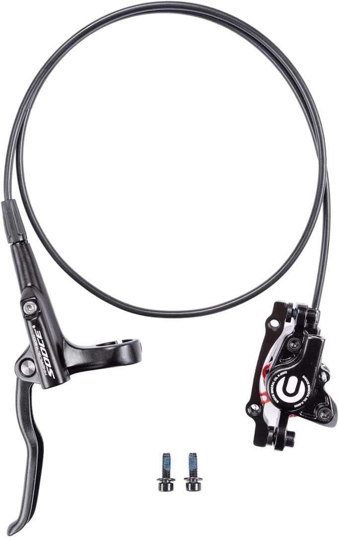 Cyclon MTB Hydraulic Disc Brakes Set, Black/Red Aluminum Alloy Hydraulic Brakes for Mountain Bike Left Front 1000mm Right Rear 1700mm Hydraulic Bicycle Brakes with is/PM Adapter Fit 160mm Rotor