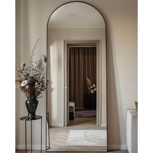 LadyNow Full Length Mirror, 58"x18" Arched Floor Mirror Freestanding, Floor Standing Full Body Mirror with Stand for Bedroom, Hanging Mounted for Living Room Cloakroom, Black LadyNow Full Length Mirror, 58"x18" Arched Floor Mirror Freestanding, Floor Standing Full Body Mirror with Stand for Bedroom, Hanging Mounted for Living Room Cloakroom, Black
