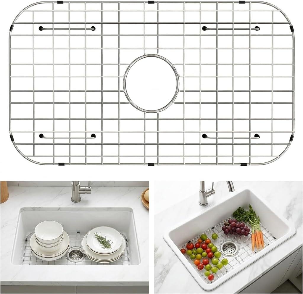 Sink Rack for Bottom of Sink (24 x 12 Inch), Center Drain
