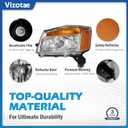 Headlights for 2004-2015 Nissan Titan, 2005-2007 Armada OEM Headlamp Replacement, High/Low Beam W/Bulbs, Driver & Passenger Side
