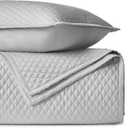 BIOWEAVES 100% Organic Cotton Quilt King Size - Diamond Stitched Quilted bedspreads - All Season Oversized Coverlet Set - GOTS Certified Bedding Set | 1 Quilt & 2 Pillow Shams (Glacier Grey)