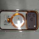 360° Spin Magnetic Stand for iPhone 17 Pro Glitter Case 6.3", Cosmic Orange