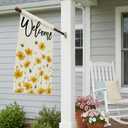 CROWNED BEAUTY Spring House Flag Yellow Wildflower Double Sided 28x40 Inches Large Burlap Welcome Holiday Seasonal Yard Decoration for Outside Porch