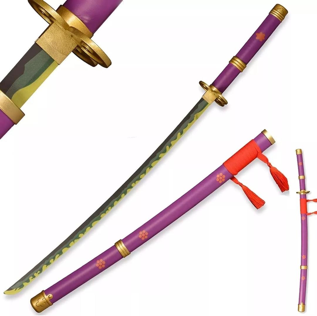 New One Piece Roronoa Zoro Japanese Samurai Sword itetsu Shusui Wado Ichimonji with Wall Stand New One Piece Roronoa Zoro Japanese Samurai Sword itetsu Shusui Wado Ichimonji with Wall Stand