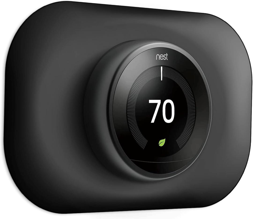 Compatible with Google Nest Thermostat 1st/2nd/3rd Wall Plate Cover - Petrichor Nest Thermostat Trim Kit, Made for Google Nest Thermostat 1st/2nd/3rd, Cover Imperfections Easy to Install - Black