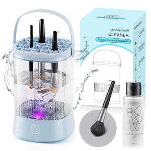 Electric Makeup Brush Cleaner - 9000 RPM Makeup Brush Cleaning Machine, IP65 Waterproof Automatic Makeup Brush Cleaner for Makeup Sponges and Brushes(Blue)