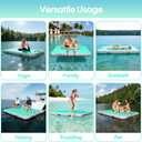 Inflatable Floating Dock, Water Island Float Raft Mat with Non-Slip Surface, Air Deck Platform, 6 Inch Thick for Pool, Lake, River, Beach, Ocean (Mint Green, 5 ft x 6.6 ft x 6")