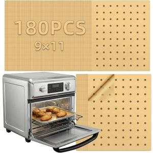 MEIYA Air Fryer Liners Disposable, 180Pcs Parchment Paper Sheets for Air Fryer, Oven, Toasters, 9x11 Inch rectangle Non-Stick Air Fryer Liner, Unbleached Oven Liners for Bottom of Oven