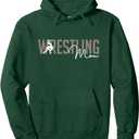 Wrestling Mom Style Cool Wrestler Mother With Saying On Back Pullover Hoodie (Dark Green, Medium)