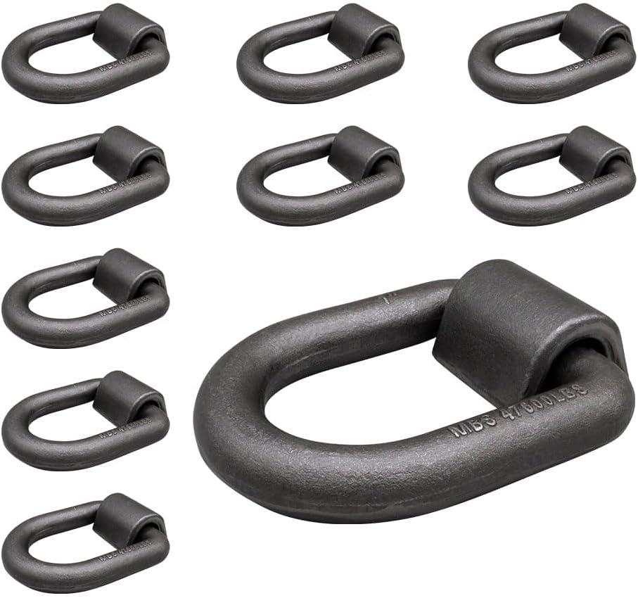 Mytee Products (10 Pack) 1" Heavy Duty Weld-On Forged D Ring 47,000 Lbs Mytee Products (10 Pack) 1" Heavy Duty Weld-On Forged D Ring 47,000 Lbs