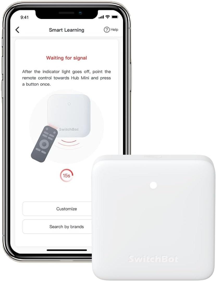 SwitchBot Hub Mini Smart Remote - IR Universal Remote, WiFi IR Blaster for TV, Air Conditioner, Compatible with Alexa, Google Home, Link SwitchBot to Wi-Fi (Support 2.4GHz)