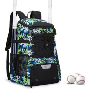 KAVIGOR Baseball Bag for Youth and Adult, Softball Backpack 40L Large Capacity, Bat Backpack with Shoes Compartment and Hidden Helmet Holder