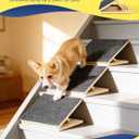 Anti-Slip Dog Steps for Stairs, 6 Pack Foldable Wooden Pet Ramp for Small Dogs, Low-Angle Stair Support for Senior, Injured, Short-Legged & Mobility-Limited Pets