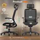 GABRYLLY Ergonomic Office Chair, High Back Home Desk Chair with Headrest, Flip-Up Arms, 90-120 Tilt Lock and Wide Cushion, Big and Tall Mesh Chairs for Man Woman, Black Task Chair