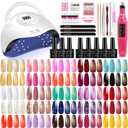 Nail Polish Kit with UV Light 30 Colors Gel Polish Starter Kit (White)
