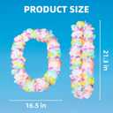 2 x Premium Hawaiian Flower Lei, Vibrant Tropical Necklace with Durable Hypoallergenic Fabric, Ideal for Moana Birthdays, Beach Themes & Summer Celebrations(4 Pack)