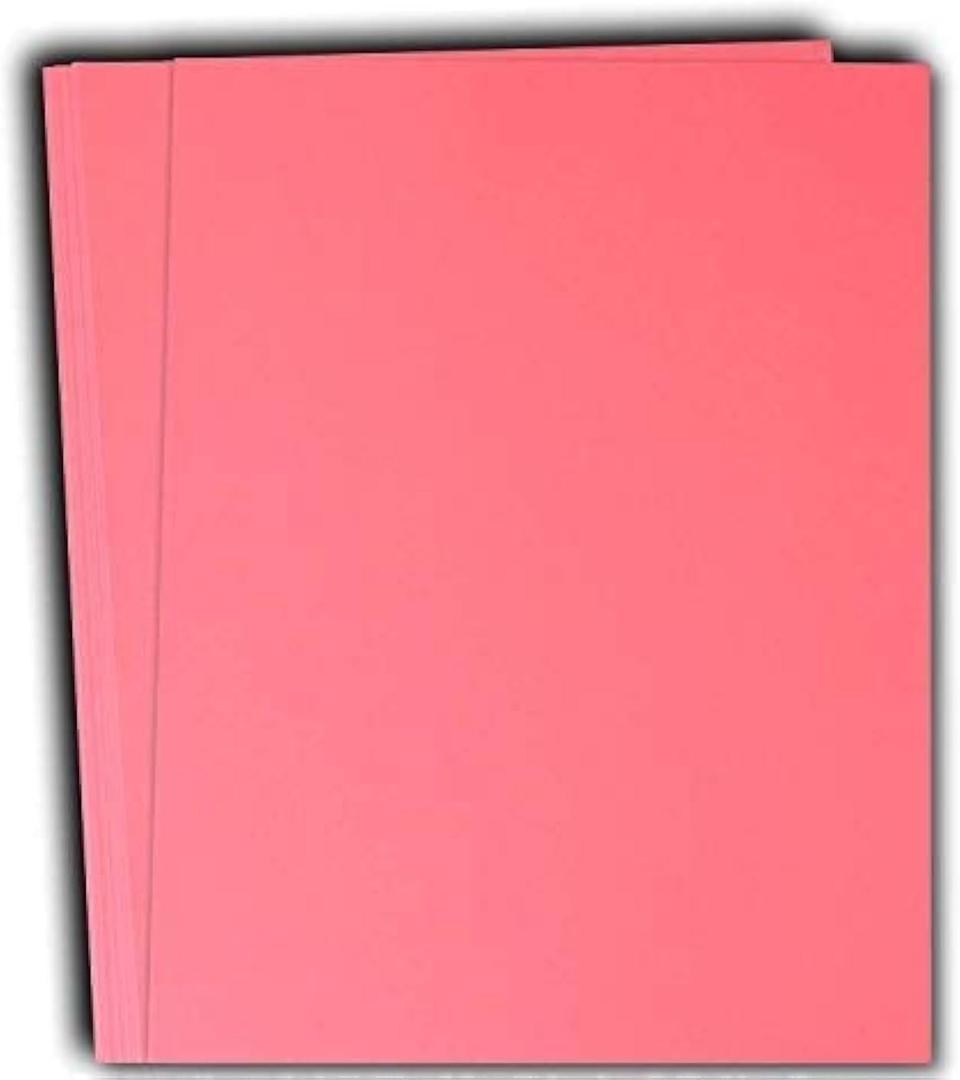 Hamilco Colored Cardstock Scrapbook Paper 8.5" x 11" Taffy Pink Color Card Stock Paper, 50 Pack