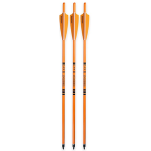 BOWSOUL Crossbow Bolts 20inch Fluorescence Color Carbon Crossbow Hunting Arrows with 4" Vanes and Replaced Arrowhead(3 Pack) (Fluorescein Orange)