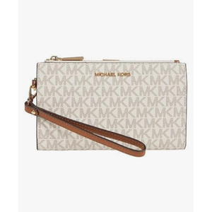 Michael Kors Women's Jet Set Travel Double Zip Wristlet (Vanilla) Michael Kors Women's Jet Set Travel Double Zip Wristlet (Vanilla)