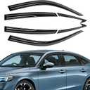 Rain Guards Compatible with Honda Civic Sedan 2022 2023 2024 2025 2026, Tape-on Durable Side Window Wind Deflectors, 2022-2026 Civic Rain Guard Black 6 PCS